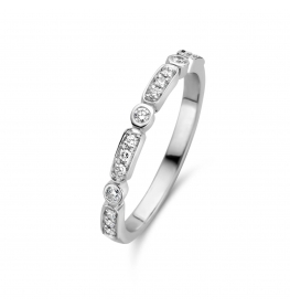 Trouwring 18kt witgoud briljant