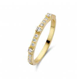 Trouwring 18kt geelgoud briljant