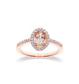 verlovingsring roze goud 18kt morganite briljant
