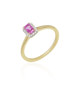 Ring 18kt saffier-briljant