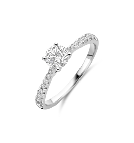verlovingsring witgoud 18kt Lab diamant